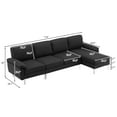 iTopRoad Modern Sectional Sofa L Shaped Velvet Couch, with Chaise Lounge for Apartment Living