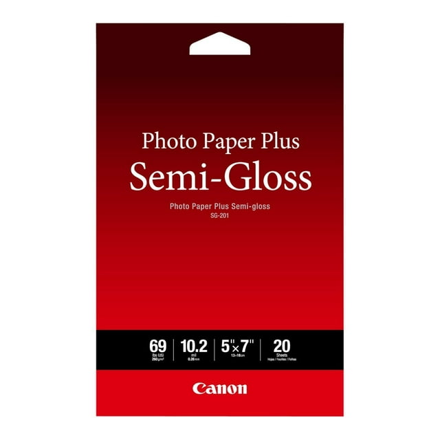 Papel fotográfico Canon Photo Paper Plus semibrillante A5 (20 hojas)
