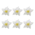 thumbnail image 1 of (Almacenamiento 6 piezas) Nueva pequeña flor de Navidad de doble capa Flor de Navidad multicolor Colgante de Navidad Accesorios de decoración del árbol de Navidad - Plata (Diámetro, 1 of 10