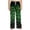 Green, variant on Womens Snowflake Printed Sleep Pants Drawstring Elastic Waist Full Length Straight Leg Holiday Lounge Trousers Red L