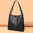 thumbnail image 5 of CHAO Bolso de hombro sencillo de color sólido, bolso cruzado portátil de gran capacidad para mujeres, niñas y mujeres, color negro, 5 of 5