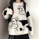 thumbnail image 1 of Suéter estilo universitario de otoño e invierno con estampado de vaca dulce para estudiantes femeninas, suéter holgado estilo coreano, abrigo moderno, 1 of 6