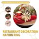thumbnail image 5 of Set of 6 Daisy Sunflower Napkin Rings, Gold Bee Napkin Ring Holders for Formal or Casual Dinning Tab, 5 of 5