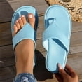 thumbnail image 2 of WLOELOEW Platform Flip Flops For Women Thick Sole Round Toe Casual Summer Outdoor Indoor Wear Light Blue European Size 43 Us Size 7.5 Foot Length 10.43 Inches Eva Material, 2 of 9