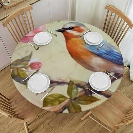 

Xllo0ord Round Fitted Table Cover with Elastic Edge Round Tablecloth Home Decorative Tablecloth for Dining Table Dinner Party Family Gathering 46 -50