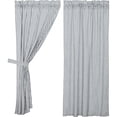 thumbnail image 3 of VHC Brands Sawyer Mill Ticking Striped Cotton Farmhouse Curtains Rod Pocket Tie Back(s) Panel Pair, Blue, 3 of 7