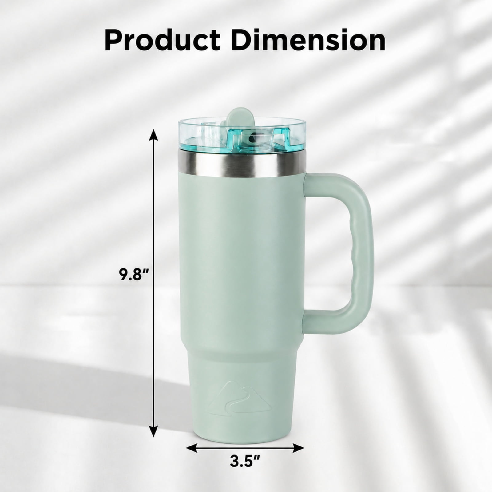 Ozark Trail 30 oz Insulated Stainless Steel Travel Tumbler with Handle and Flip Straw Lid, Sage Green