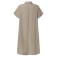 thumbnail image 5 of Womens Casual Cotton Loose Short Sleeve Solid Shirt Dress Summer Sexy Boho Floral Sundresses Wedding GueGraduation Prom Formal Cocktail Dresses that Hide Belly Fat A520-2281, 5 of 7
