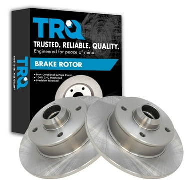 TRQ Rear Brake Rotors Set Solid Fits Select 1999-2002 Volkswagen Cabrio 1990-1992 Corrado 1985-1999 Golf Jetta 1990-1993 Passat 1986-1988 Scirocco