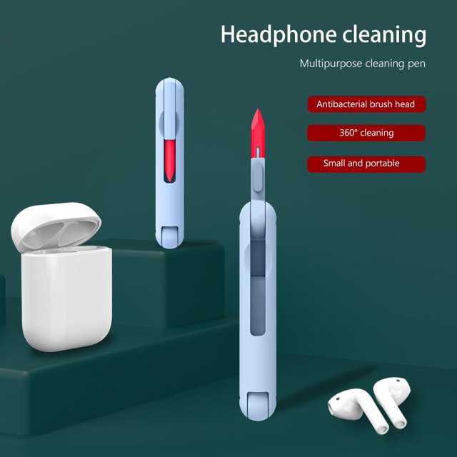 Juego de herramientas de limpieza de pluma de cepillo de limpieza multifuncional para auriculares de computadora de teléfono FLhrweasw Nuevo