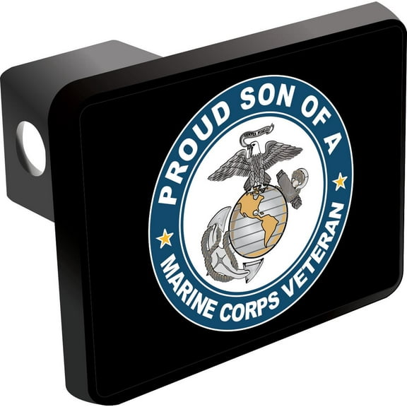 Proud Son of a Marine Corps Veteran Trailer Hitch Cover