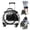 Black, variant on Clear Bubble Cat Stroller Backpack, Wheeled Pet Trolley Carrier with Ventilation for Travel