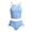 Sky Blue, variant on Girls Two Piece Bikini Set Floral Print Tankini Swimsuit for Kids Cute Ruffle Backless Swimwear for Pool Beach Summer