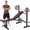 Red, variant on SHOUFTW Foldable Adjustable Weight Bench Set with Leg Developer, 650 lbs Heavy-Duty Bench Press for Home Gym Strength Training, Space-Saving Workout Equipment for Small Apartments, Black