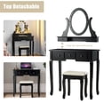 thumbnail image 2 of 5 Drawers Vanity Table Stool Set with 12-LED Bulbs, 2 of 9