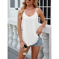 thumbnail image 3 of TEMOFON womens tank tops White Eyelet Tank Tops Women Swing Vest Basic Spaghetti Strap Cropped Sleeveless Boho Camisole Tank Tops for Women 2024, 3 of 7