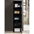 thumbnail image 3 of Hodedah 5 Shelf 5 Door Multi-Purpose Wooden Bookcase in Black Finish, 3 of 5
