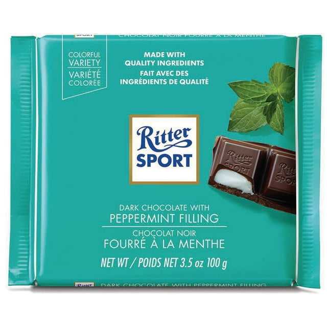 Ritter Sport Chocolat noir fourré à la menthe, 100 g