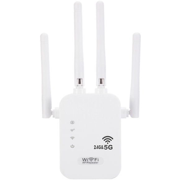 Amplificador de Señal WiFi Dual Band 1200M con 4 Antenas y Puerto Ethernet para Cobertura Total