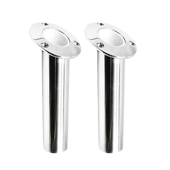 MARINE CITY Rod Holder with Drain Flush Mount Fishing Rod Pole Holders, Heavy-Duty 316 Stainless Steel, 30 Degree Angle, Corrosion-Resistant for Marines, Boats & Ships Pack of 2
