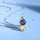 thumbnail image 4 of Astronaut Couple Necklace Titanium Steel Blue Silver Gold Romantic Cute Dainty Love Moon Star Universe Space Astronaut Pendant Necklace for Coupl, 4 of 5