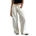 thumbnail image 2 of HKYNLAG Low Rise Jeans for Women 2025 Baggy Straight Wide Leg Pants Loose Fit Y2k Boyfriend Trendy Stretch Long Denim Pants White M, 2 of 6