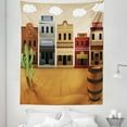 thumbnail image 1 of American Tapestry, Wild West Scenery Village Old Town Texas Cowboy States Nostalgic Illustration, Fabric Wall Hanging Decor for Bedroom Living Room Dorm, 5 Sizes, Multicolor, by Ambesonne, 1 of 1