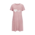 thumbnail image 4 of HomeGardon Women's Sleepwear Nightgowns for Women,Fashion Print Medium Length Dress Oversized Short Nightgown Fashion Chest Print Short Sleeve Nightdress,S-XXL, 4 of 6