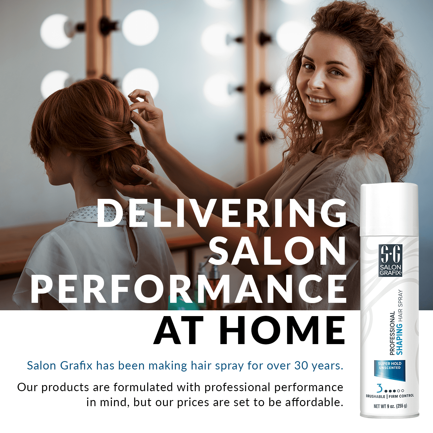 Salon Grafix Professional Super Hold Unscented Shaping Hair Spray, 9 oz