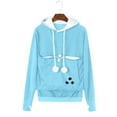 thumbnail image 2 of DeHolifer Oversized Sweatshirts for Women Pet Dog Cat Holder Carrier Hoodies Cotton Casual Trendy Pouch Large Pocket Baggy Outdoor Pullover Sweatshirts Light Blue S, 2 of 4