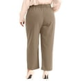 thumbnail image 4 of Agnes Orinda Women's Plus Size Pleated Work Office Outfits High Waisted Straight Business Casual Pants with Pocket 3X Brown, 4 of 7