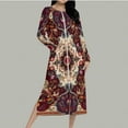 thumbnail image 3 of Women Fleece Zip Robe Long Sleeve Flannel Nightgown Warm Plush Sleepwear Floral Print Loungewear Winter Dress, 3 of 8