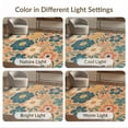 thumbnail image 7 of ODIKA 2'x3' Teal Blue Retro Floral Delight Washable Accent Rug Charming 70s Inspired Garden Pattern Design for Bedroom, Nursery, RV, Pet Friendly, Bedside Mat, 7 of 7