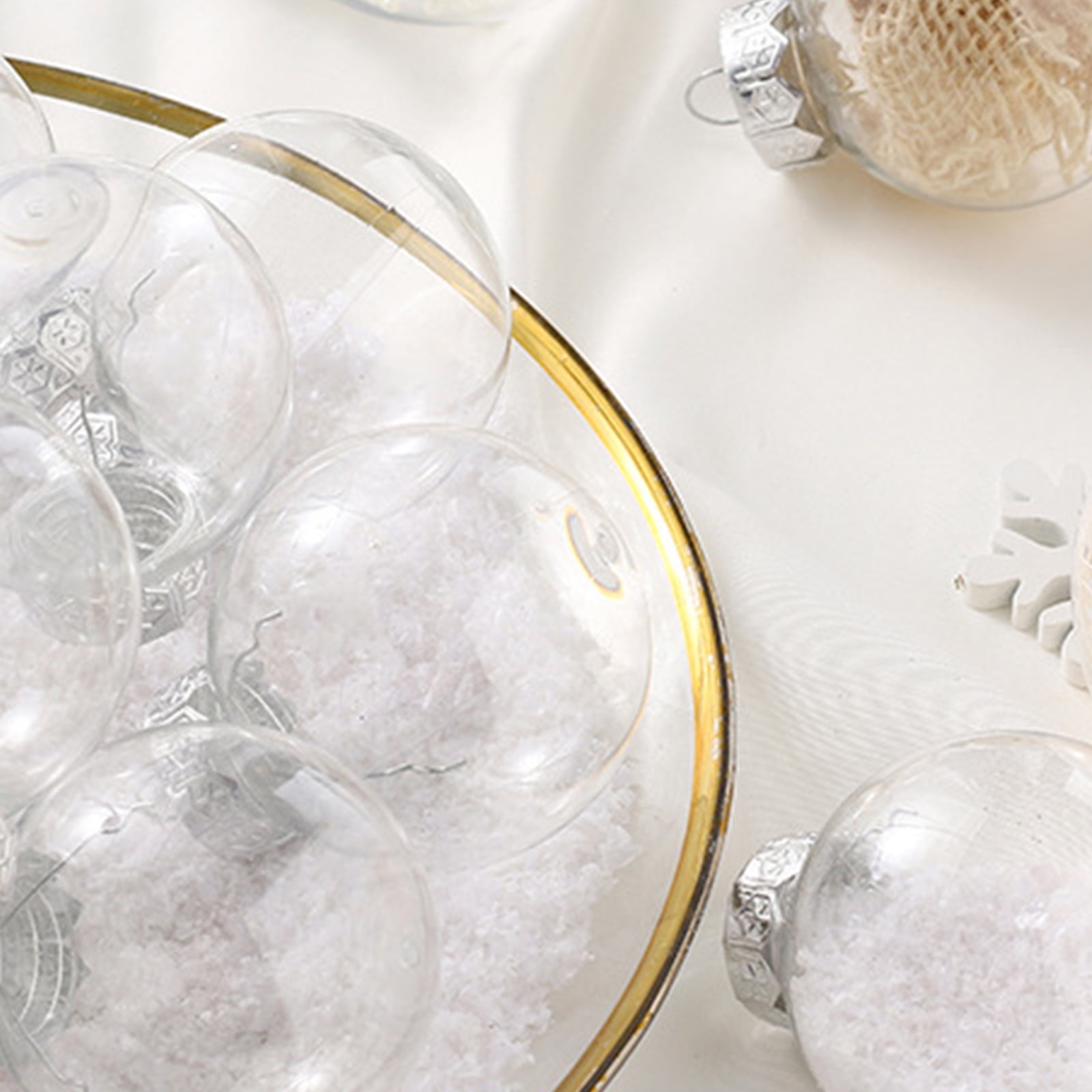 Clear Fillable Plastic Christmas Balls Ornament, 18Pcs DIY Craft Xmas Tree Decor Balls Fillable Bauble Ornament Balls for Holiday Wedding Party Decoration