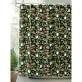 thumbnail image 2 of Tropical Shower Curtain, Frog Bread Mushroom Coffee Print Bathroom Decor Curtains Set with Hooks, Dark Green Waterproof Fabric Home Accessories， 72X 96 Inch Extra Long, 2 of 6