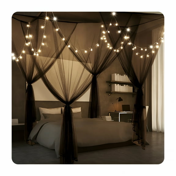 AUQ Black Bed Canopy Net Mosquito Net Bed Curtains Mosquito Netting Canopy for Bed