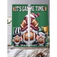 thumbnail image 3 of IT'S GAME Sheer Curtains 2 Panels Set TIME Rugby Sport Hat Gnome Retro Green Modern Sheer Window Curtains Light Filtering Rod Pocket Voile Drapes for Bedroom Living Room 52"X96", 3 of 8