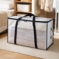 thumbnail image 4 of Clear Plastic Storage Bag,Transparent Zippered Organizing Tote,Space Saving Closet Organizer for Clothes Bedding and Travel Packing, 4 of 7