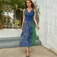 thumbnail image 5 of Demiparti Robe Sans Manches blu e verdi Mode Féminine Robe de Soirée, 5 of 5