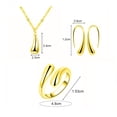 thumbnail image 5 of Hyasfey 4Pcs/Set Women Jewelry Set Teardrop Shape Pendant Necklace Hook Earrings Opening Adjustable Bracelet Ring Set, 5 of 7