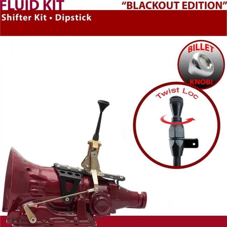 American Shifter TH200 Shifter Kit Black 6 in. Dipstick Push Button Billet Knob for EC880