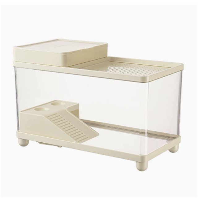 Aquarium pour Tortue Usage Domestique Plateforme d'Escalade Couverte drainage Inférieur