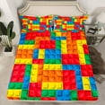 thumbnail image 2 of Castle Fairy Boys Building Blocks 3pcs Twin Sheet Sets,Construction Game Twin Fitted Sheet,Colorful Brick Breathable Flat Sheet,Luxury Bedroom Decor, 2 of 7