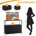 thumbnail image 3 of OCHAPA 5-Drawer Fabric Storage Tower with TV Stand for Bedroom, Hallway, Entryway, Closet, Steel Frame, Wood Top, Easy Pull Handle,Adjustable Feet, Black, 3 of 7