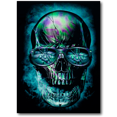 thumbnail image 1 of Gambler Skull with Cards Billiards and Whiskey Glow in the Dark T-Shirt by Rock Eagle, 1 of 8