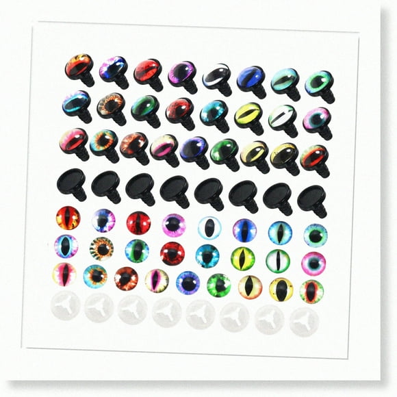 Dragon's Safety Cabochons: 25 Pairs of Assorted Colors for Scrapbooking, Stuffed Animals, Amigurumis, Crochet Bears, Dolls Making