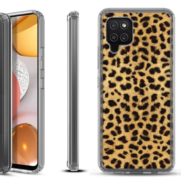 Shockproof Bumper Phone Case for Samsung Galaxy A42 5G, by OneToughShield ® - Cheetah Gold/Black
