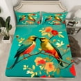 thumbnail image 2 of Homewish Funny Spring Bird Full Size Sheets, Rustic Blossoms Flower Bed Sheets, Retro Farmhouse Style Sheet Sets, Ultra Soft Bedroom Decor, 4pcs, 2 of 7