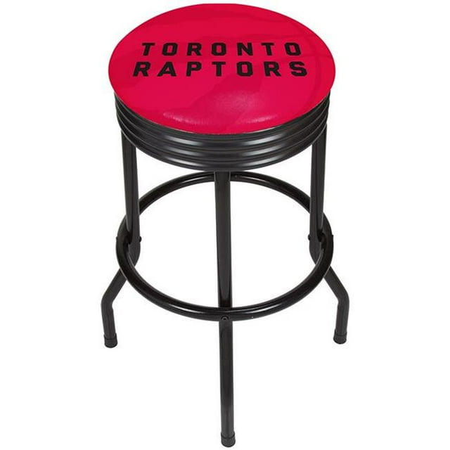 Trademark Global NBA1006-TR2 Toronto Raptors NBA Black Ribbed Bar Stool