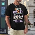 thumbnail image 4 of Don’t Ghost Your Feelings Men's Cotton HD Print Short Sleeve T-Shirt Crew Neck Top Black M, 4 of 7